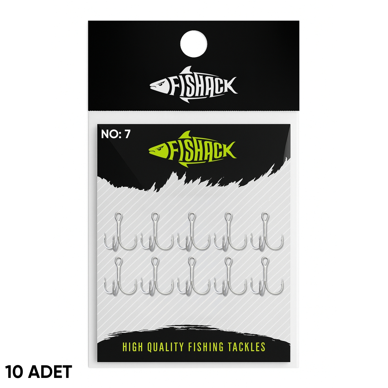 Fishack Üçlü İğne – Nikel Üçlü Kanca – Fishack 3210 – 10 Adet – No: 7