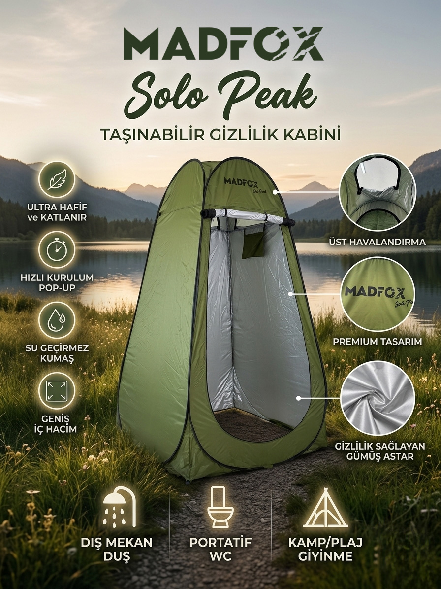 Madfox SoloPeak Pop-UP Duş, WC ve Giyinme Çadırı