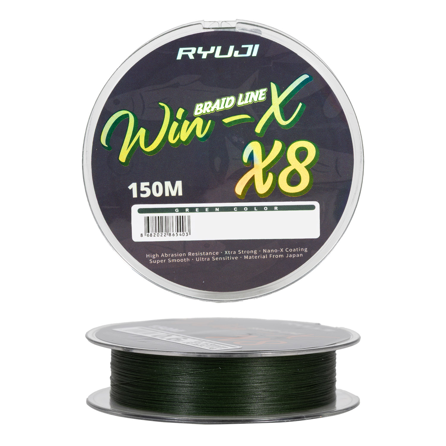 Ryuji İp Örgü Misina – 8 Kat – Ryuji Winx X8 – 150mt – Yeşil – 0.08mm