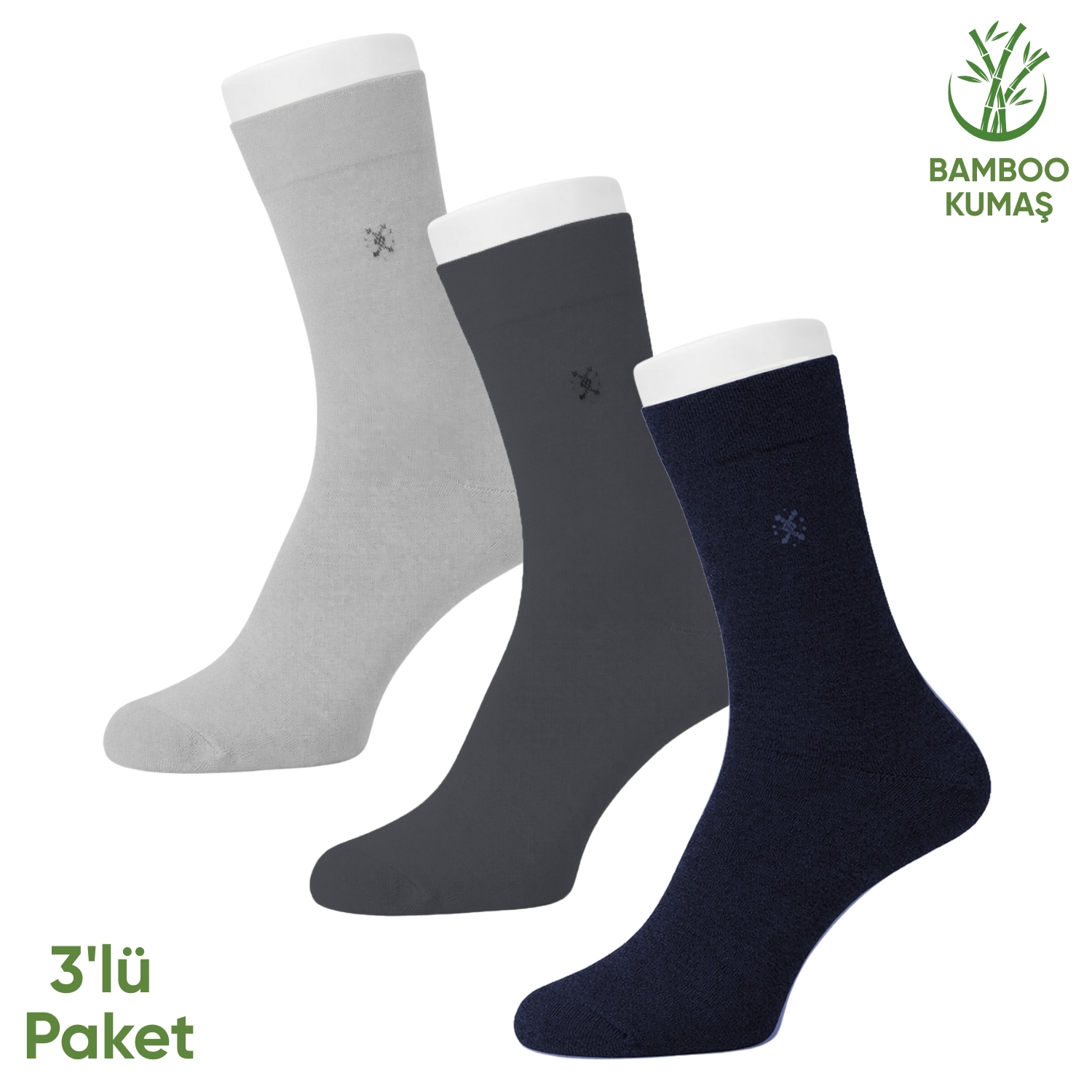 Pro Çorap Bambu Erkek Soket Çorabı – 3 Çift – Dikişsiz – Gori -17135 – Set 3