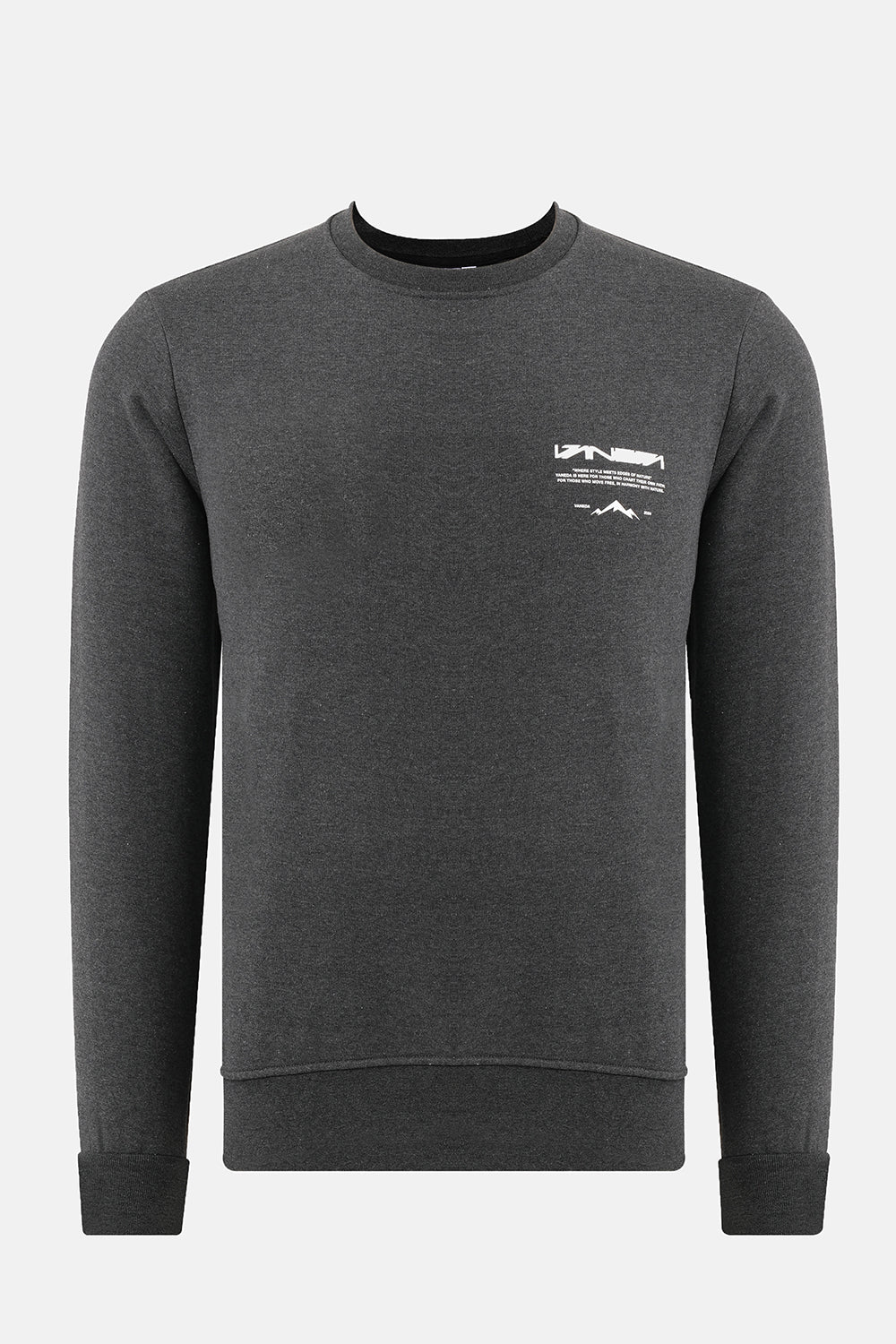 Vaneda Bisiklet Yaka Regular Fit Next Unisex Sweatshirt Antrasit