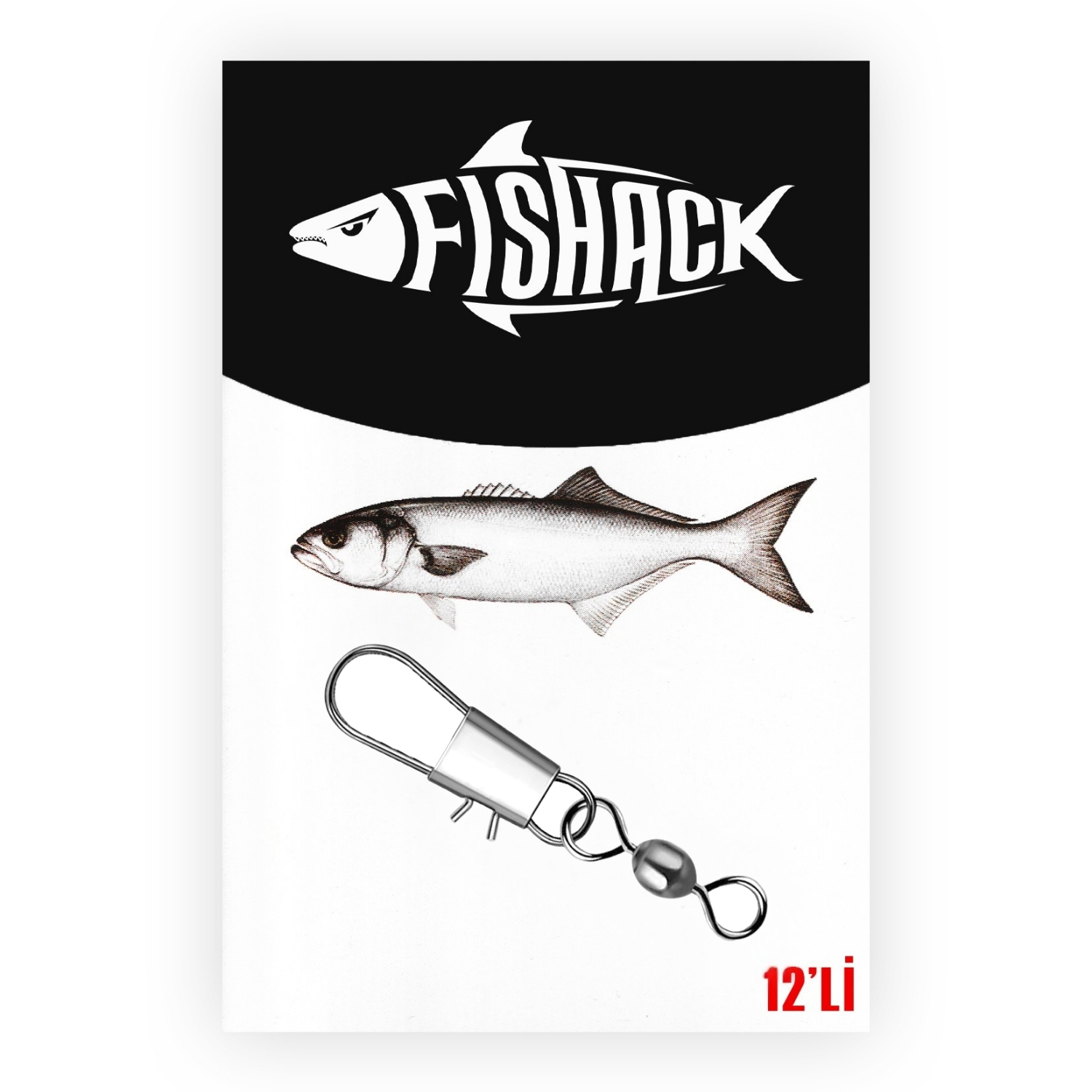Fishack Paslanmaz Klipsli Fırdöndü Gümüş No: 5 12’li