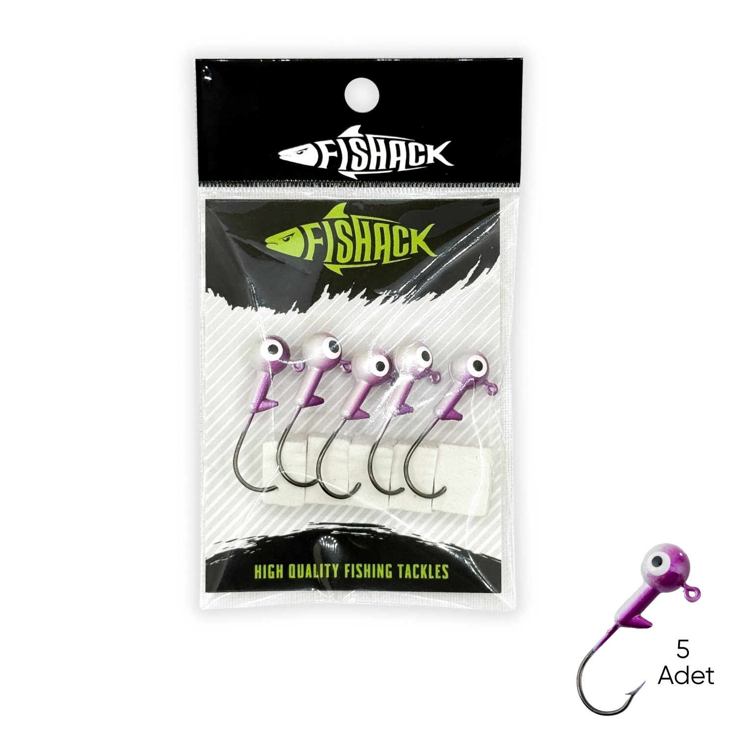 Fishack Kurşunlu Jighead Zoka – 7g – Fishack – Mor Beyaz (XHA02) – 5 Adet