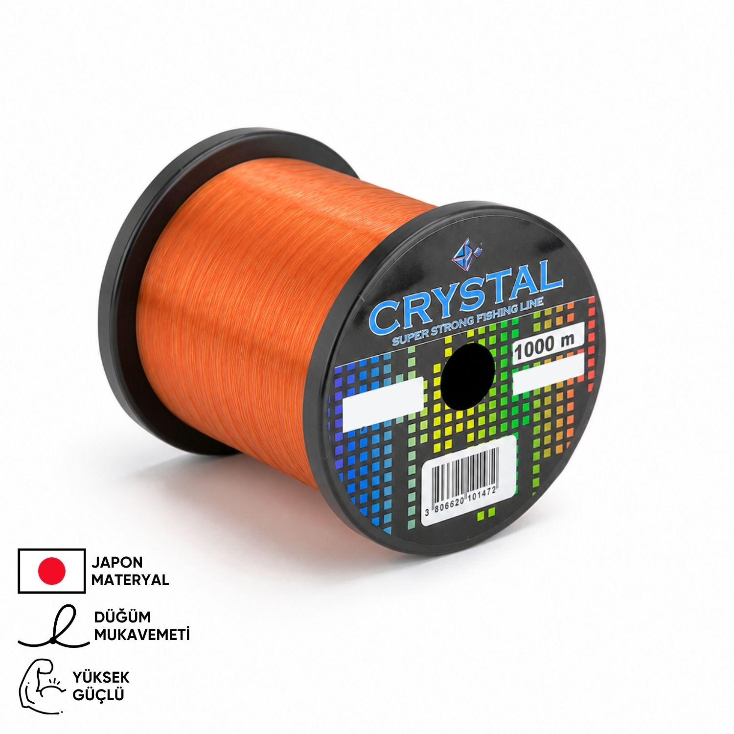 Crystal 1000 MT Bobin Misina – Crystal – Turuncu – Ekstra Güçlü – 0,40 MM