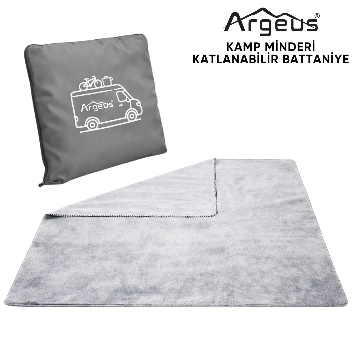 ARGEUS Kamp Minderi & Katlanabilir Polar Kamp Battaniyesi – Argeus – Gri