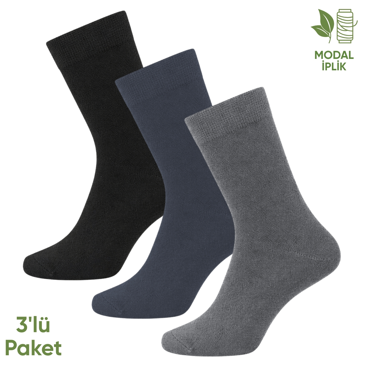 Pro Çorap Modal İplik Erkek Soket Çorap – 3 Çift – Dikişsiz – Atlas – 18002 – Set 4