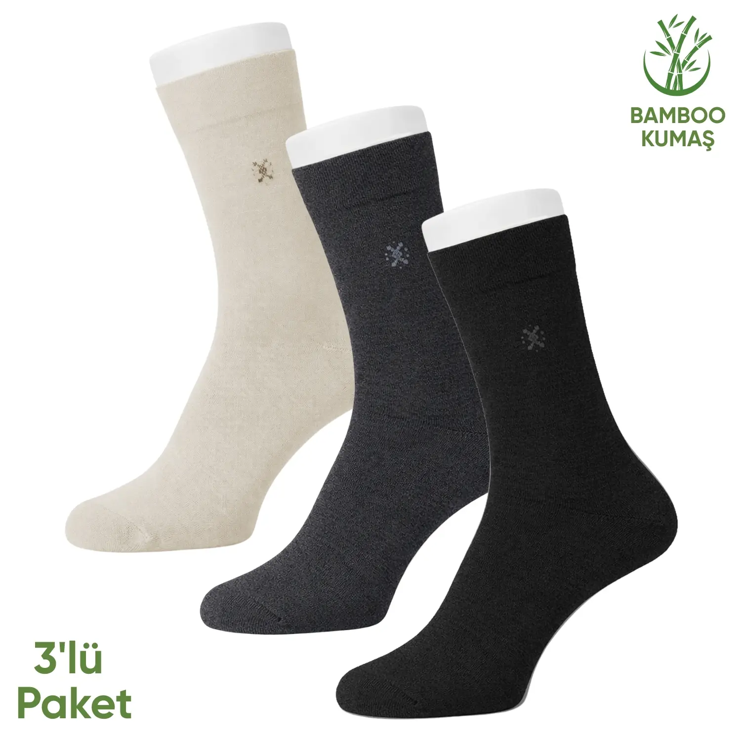 Pro Çorap Bambu Erkek Soket Çorap – 3 Çift – Dikişsiz – Gori -17135 – Set 1