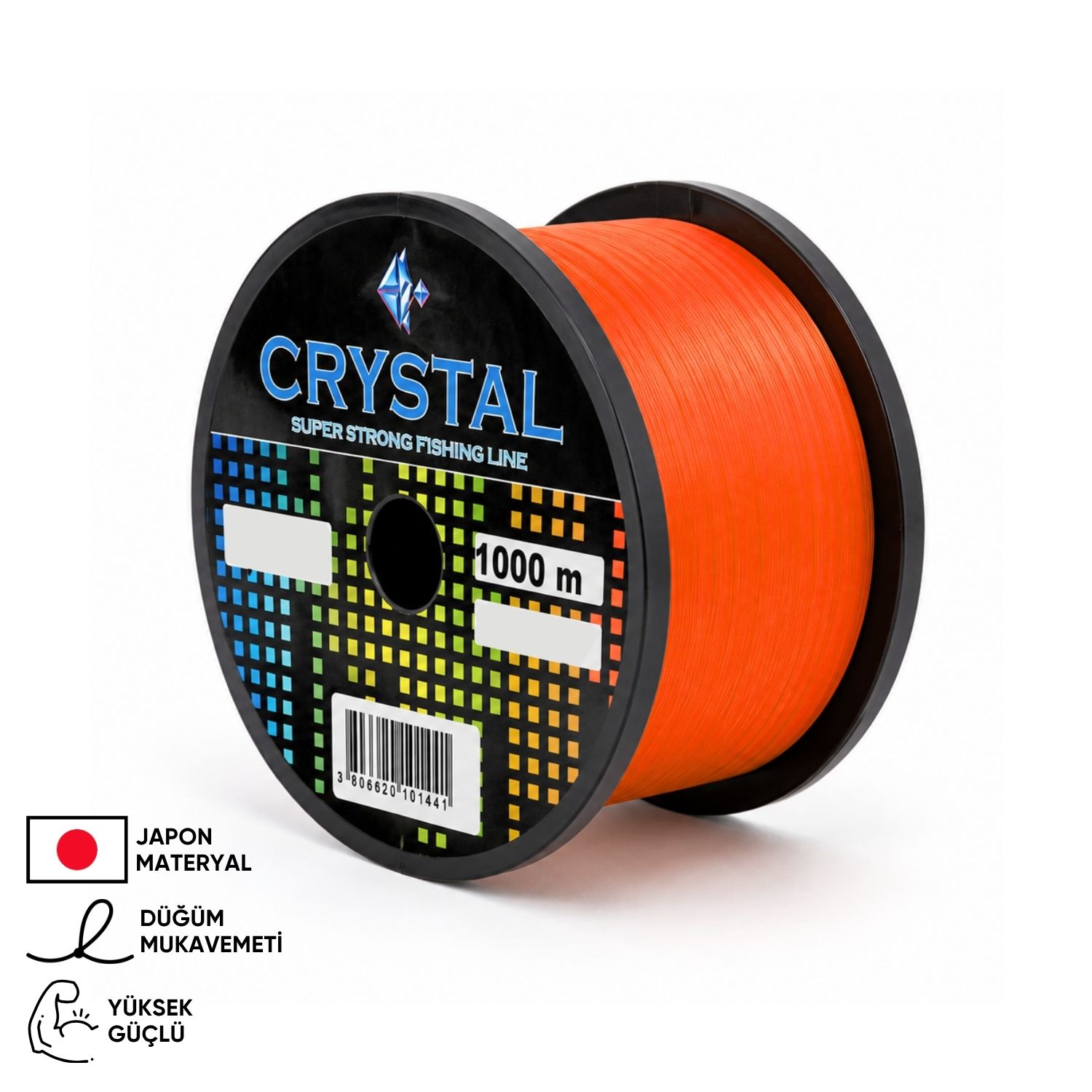 Crystal 1000 MT Bobin Misina – Crystal – Turuncu – Ekstra Güçlü – 0,25 MM