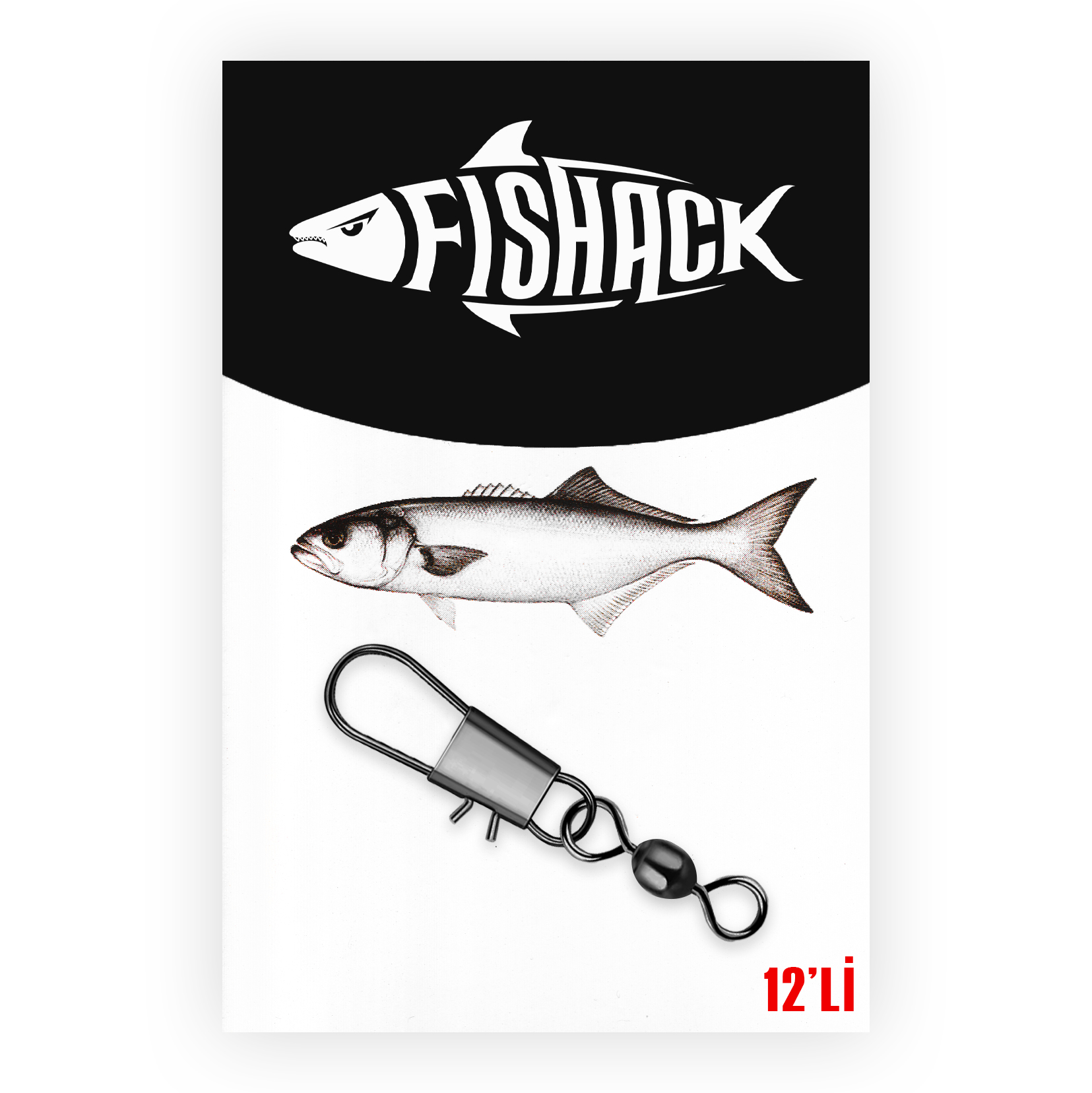 Fishack Paslanmaz Klipsli Fırdöndü Füme No: 3 12’li