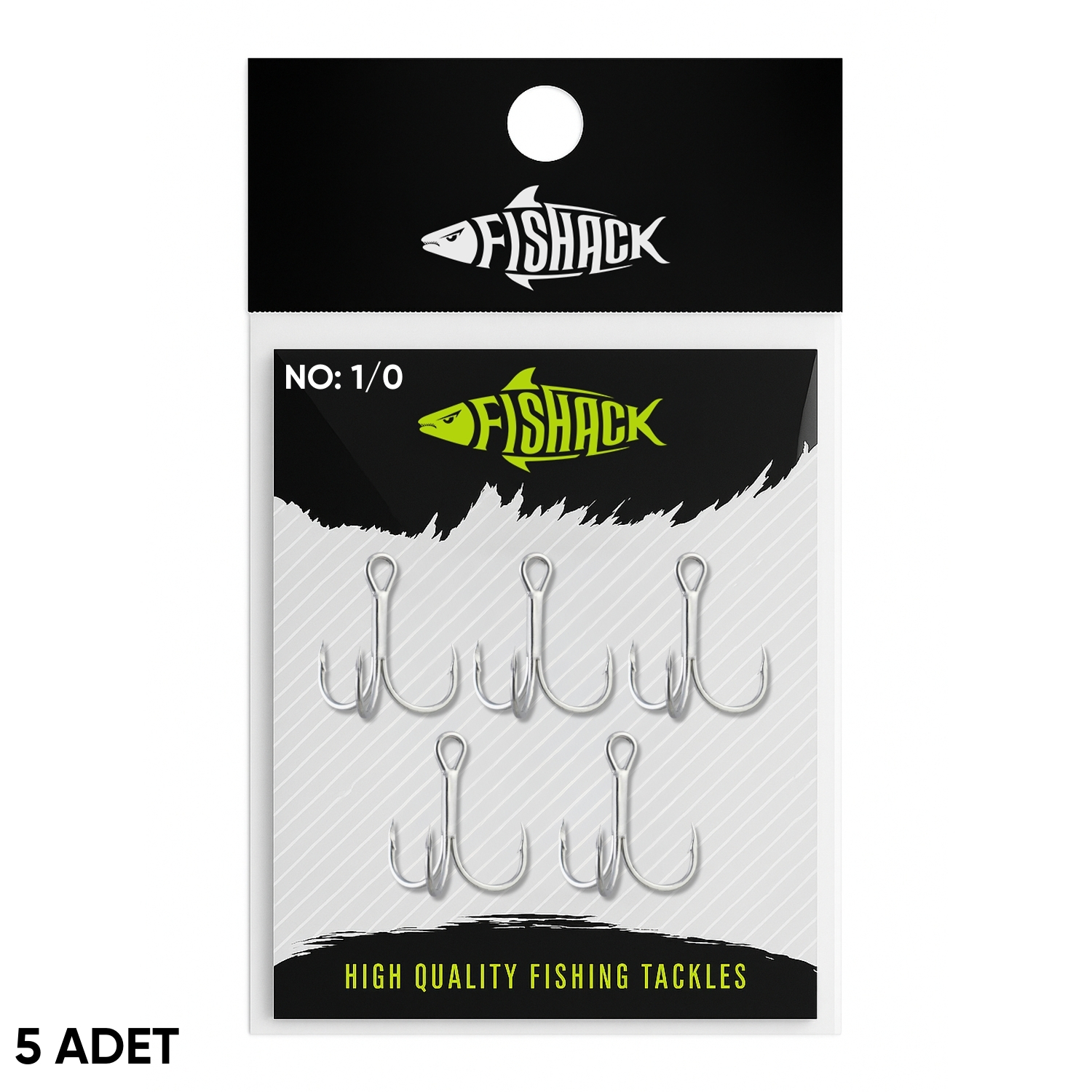 Üçlü İğne – Nikel Üçlü Kanca – Fishack 3210 – 5 Adet – No: 1/0