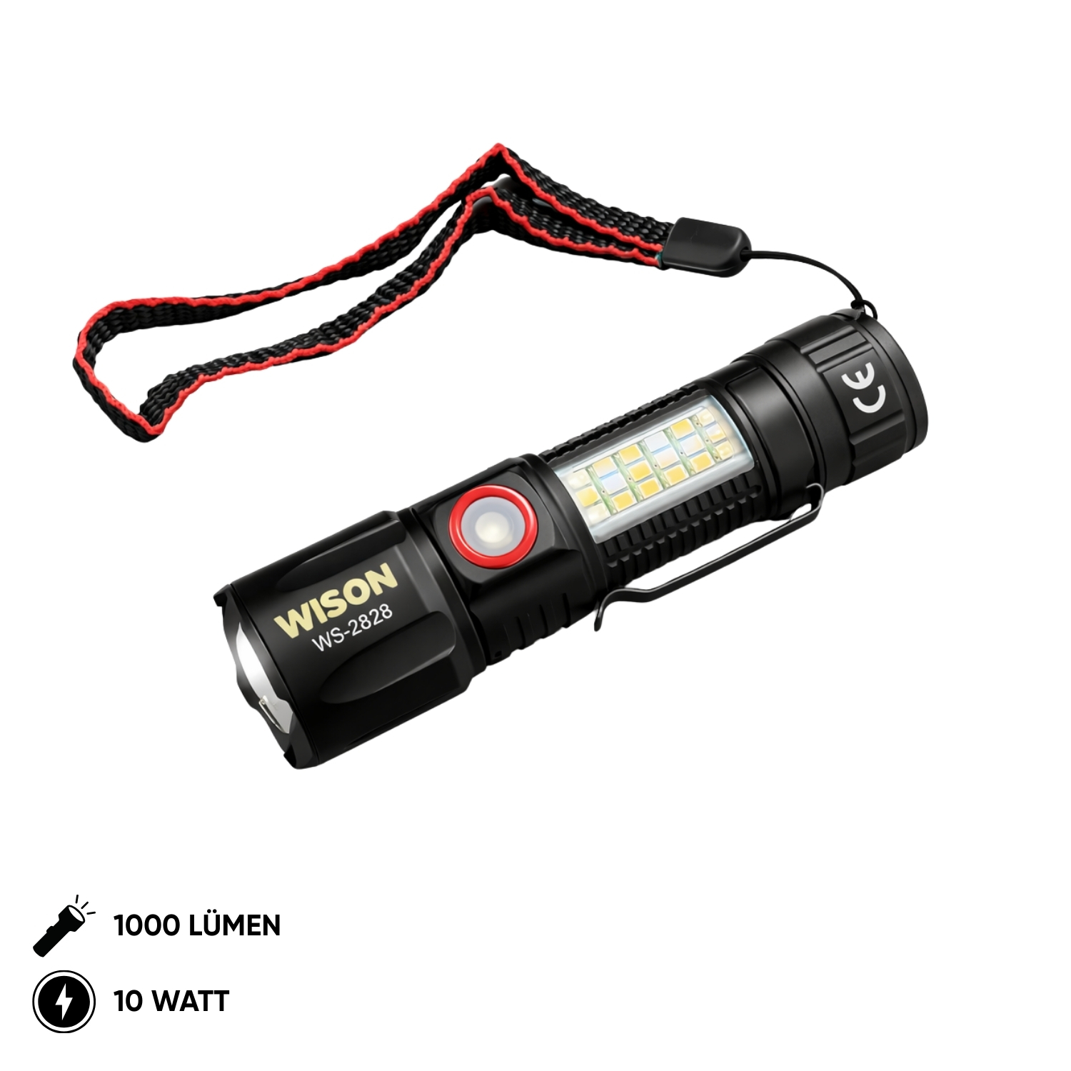Wison USB Şarj Edilebilir El Feneri – Wison – 1000 Lümen – 10 Watt – (WS-2828)