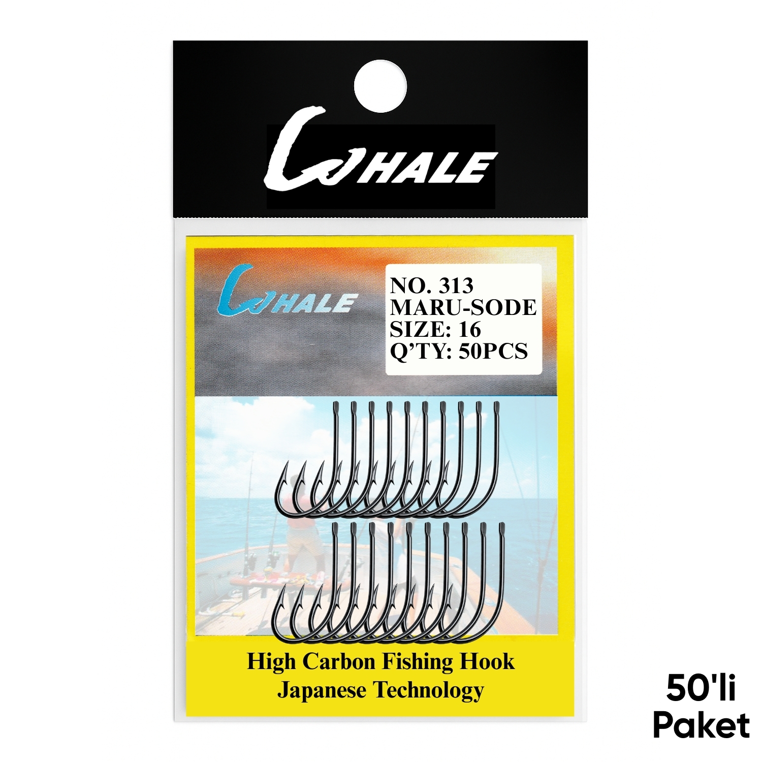 WHALE Olta İğnesi – Whale – Maru Sode – Nikel – No: 16 (50’li Paket)