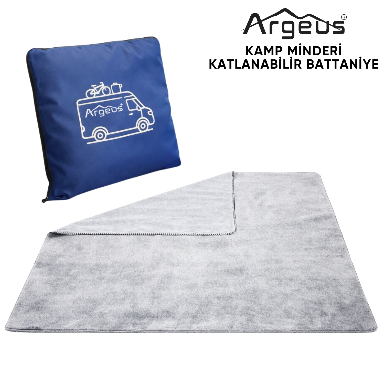 ARGEUS Kamp Minderi & Katlanabilir Polar Kamp Battaniyesi – Argeus – Mavi