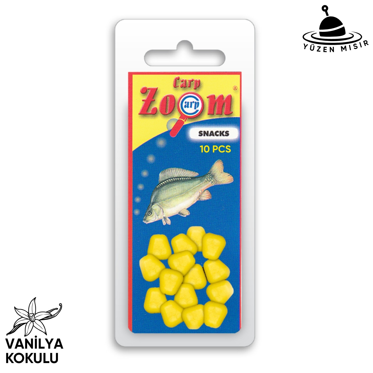 CARPZOOM Yüzen Silikon Mısır Yem – Yüzen Sazan Mısırı – Midi – 10 Adet – Vanilya Kokulu