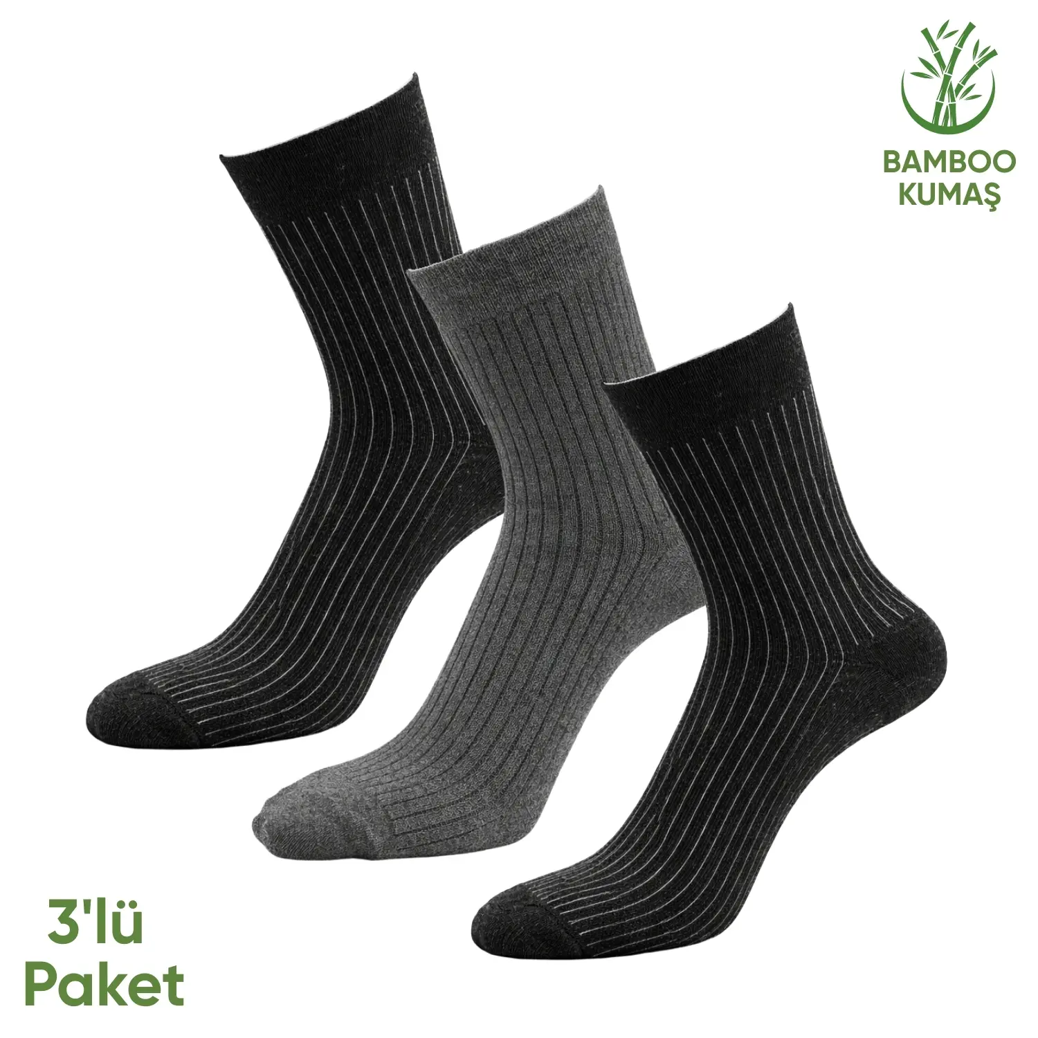 Pro Çorap Bambu Erkek Soket Çorap – 3 Çift – Dikişsiz – Malta – 17671 – Set 1