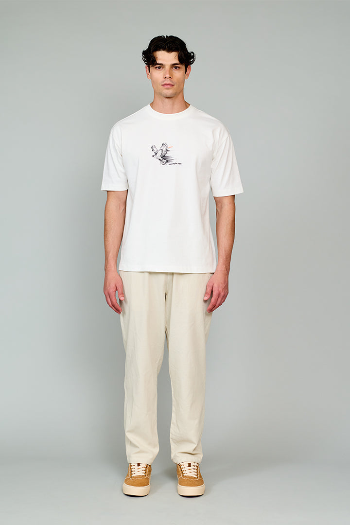 Vaneda Kartal Baskılı T-Shirt Beyaz