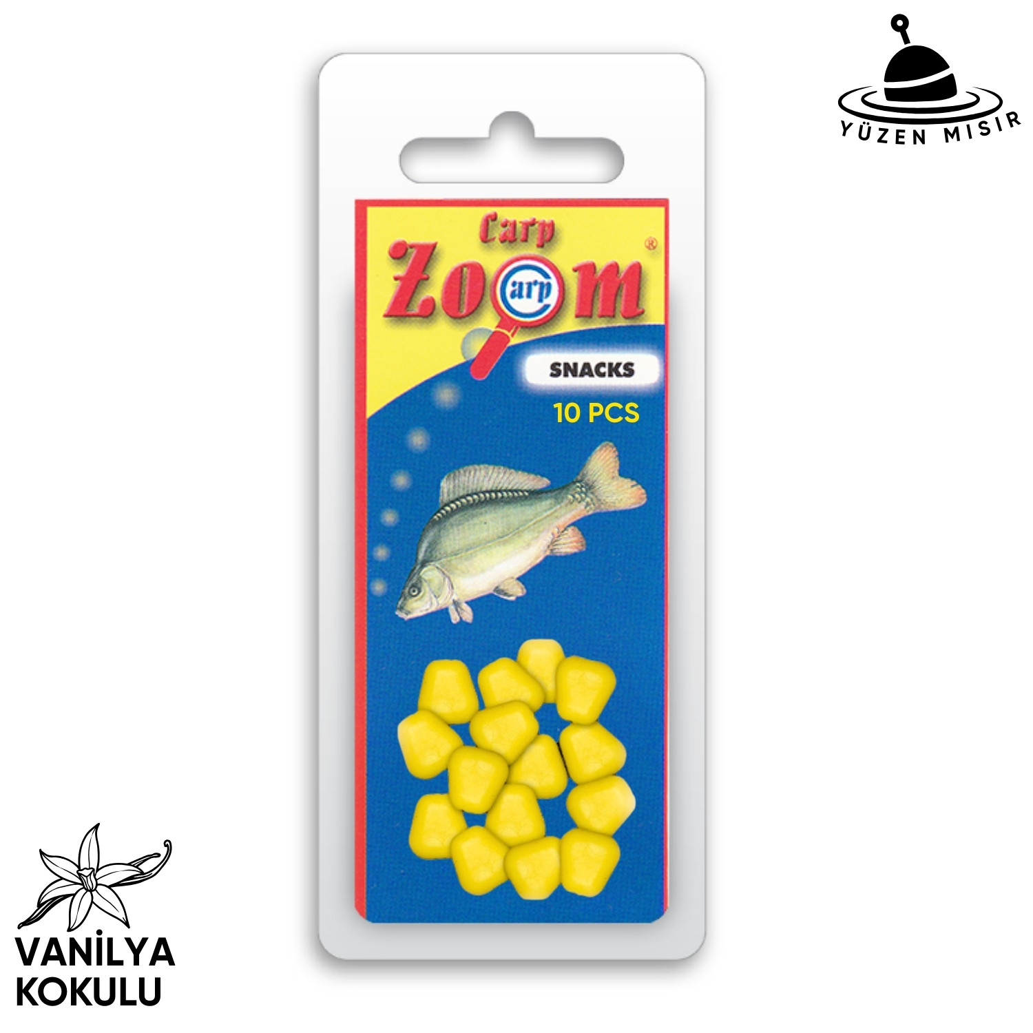 CARPZOOM Yüzen Silikon Mısır Yem – Yüzen Sazan Mısırı – Mini – 10 Adet – Vanilya Kokulu