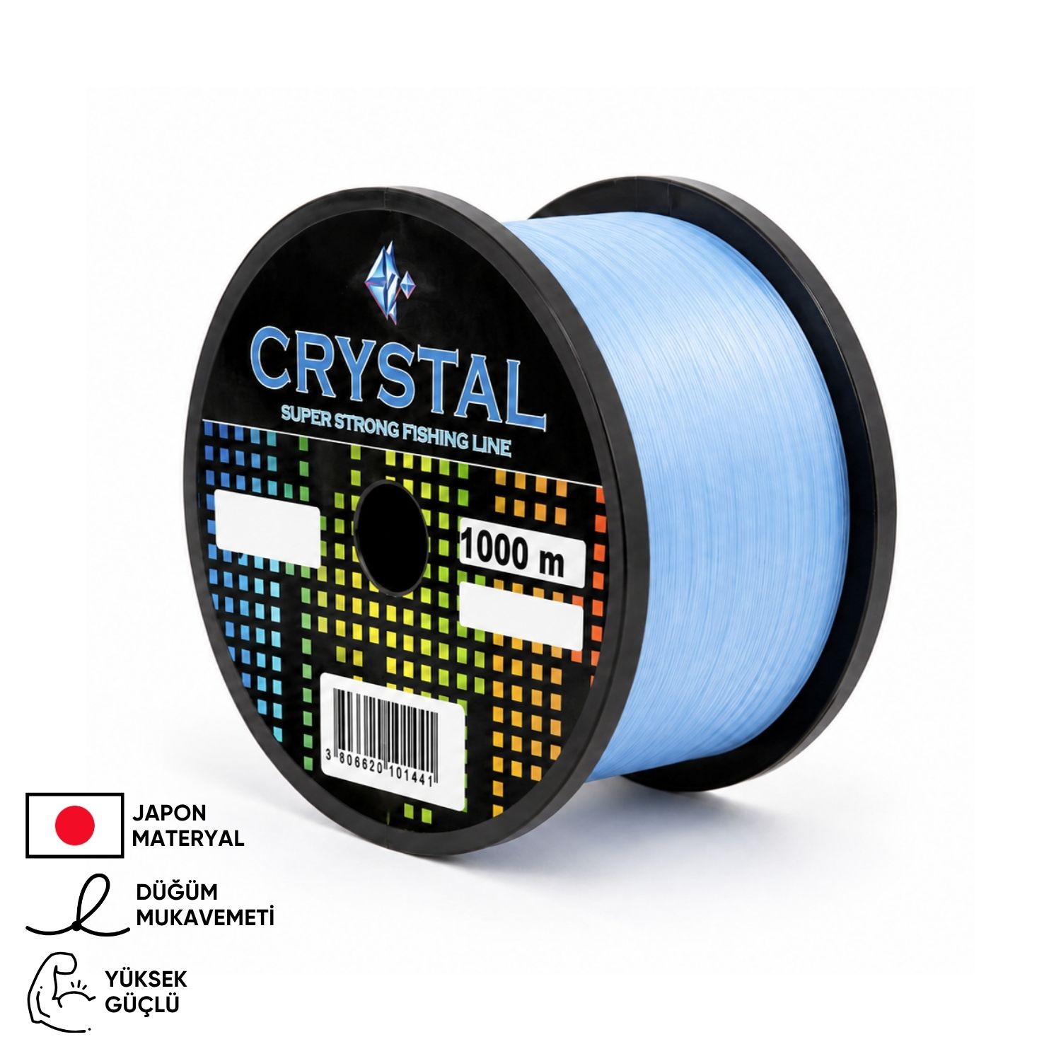 Crystal 1000 MT Bobin Misina – Crystal – Mavi – Ekstra Güçlü – 0,30 MM