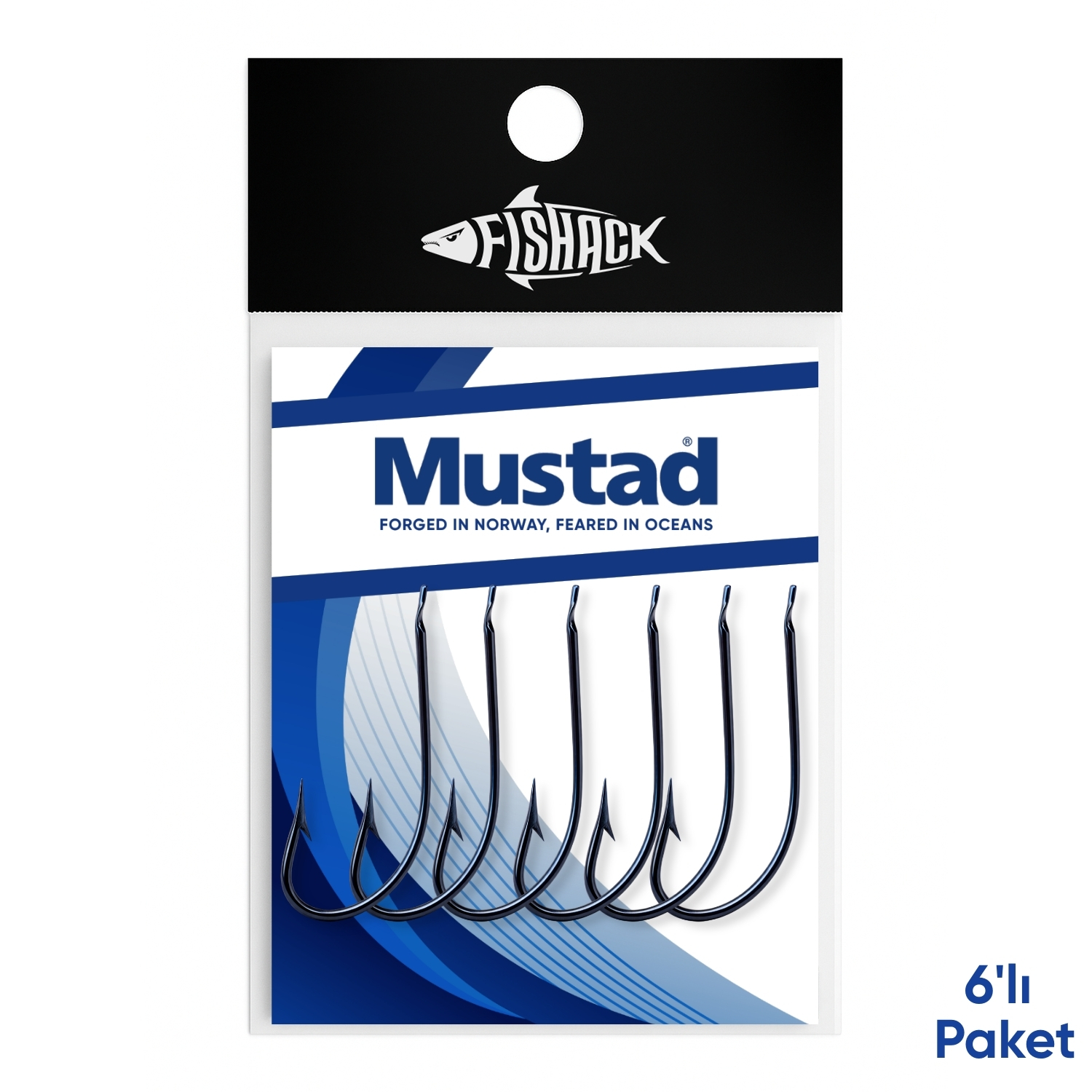 Mustad Olta İğnesi – Mustad – 2300 – Lacivert – No: 2 (6’lı Paket)