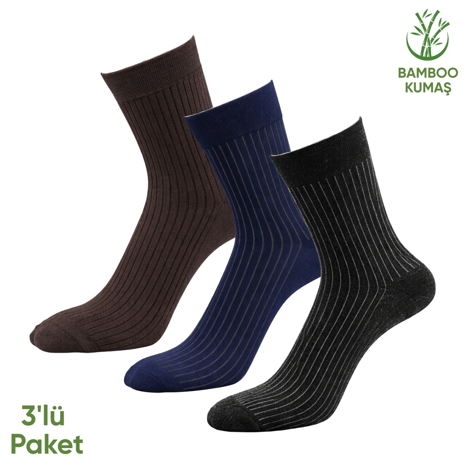 Pro Çorap Bambu Erkek Soket Çorabı – 3 Çift – Dikişsiz – Malta – 17671 – Set 2