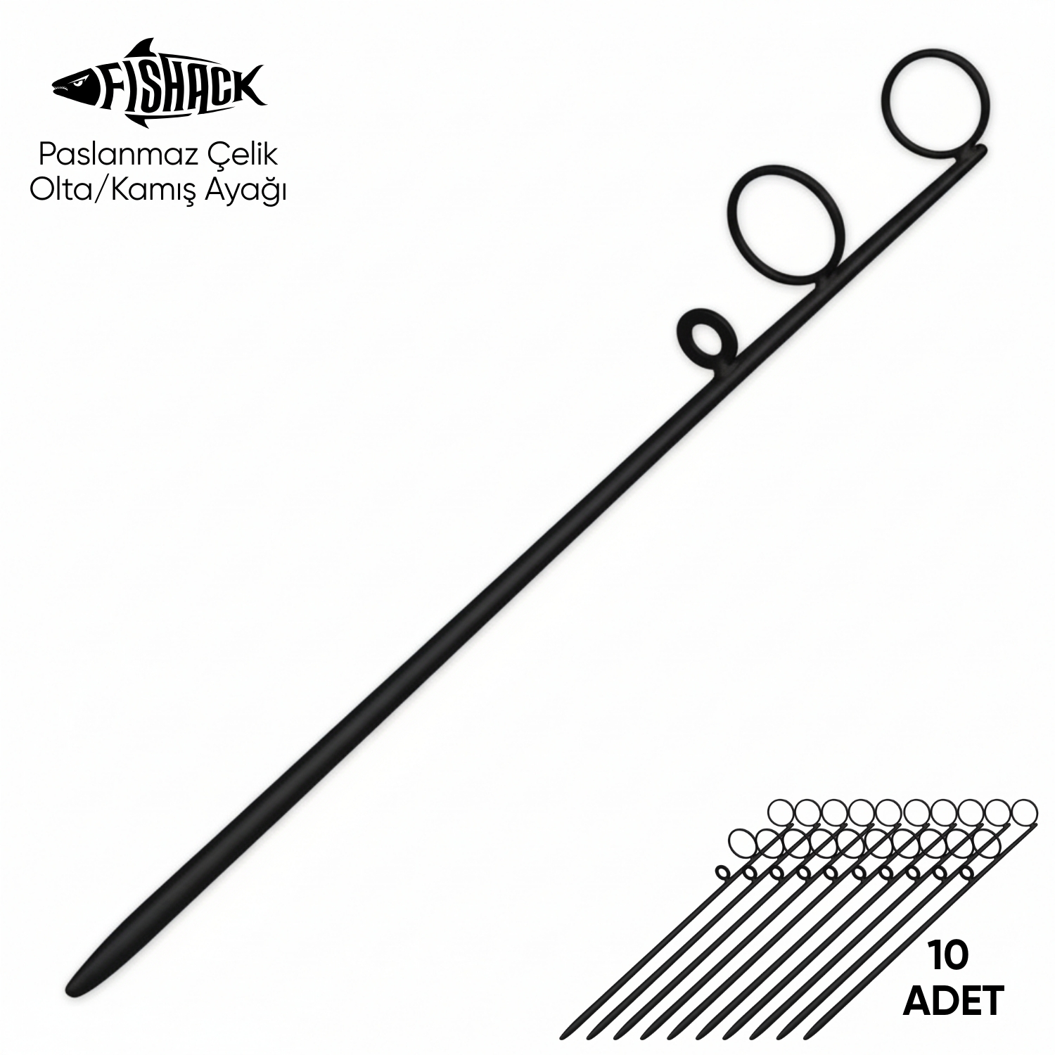 Fishack Olta Kamış Ayağı – Paslanmaz Çelik – Fishack – Siyah – 10’lu