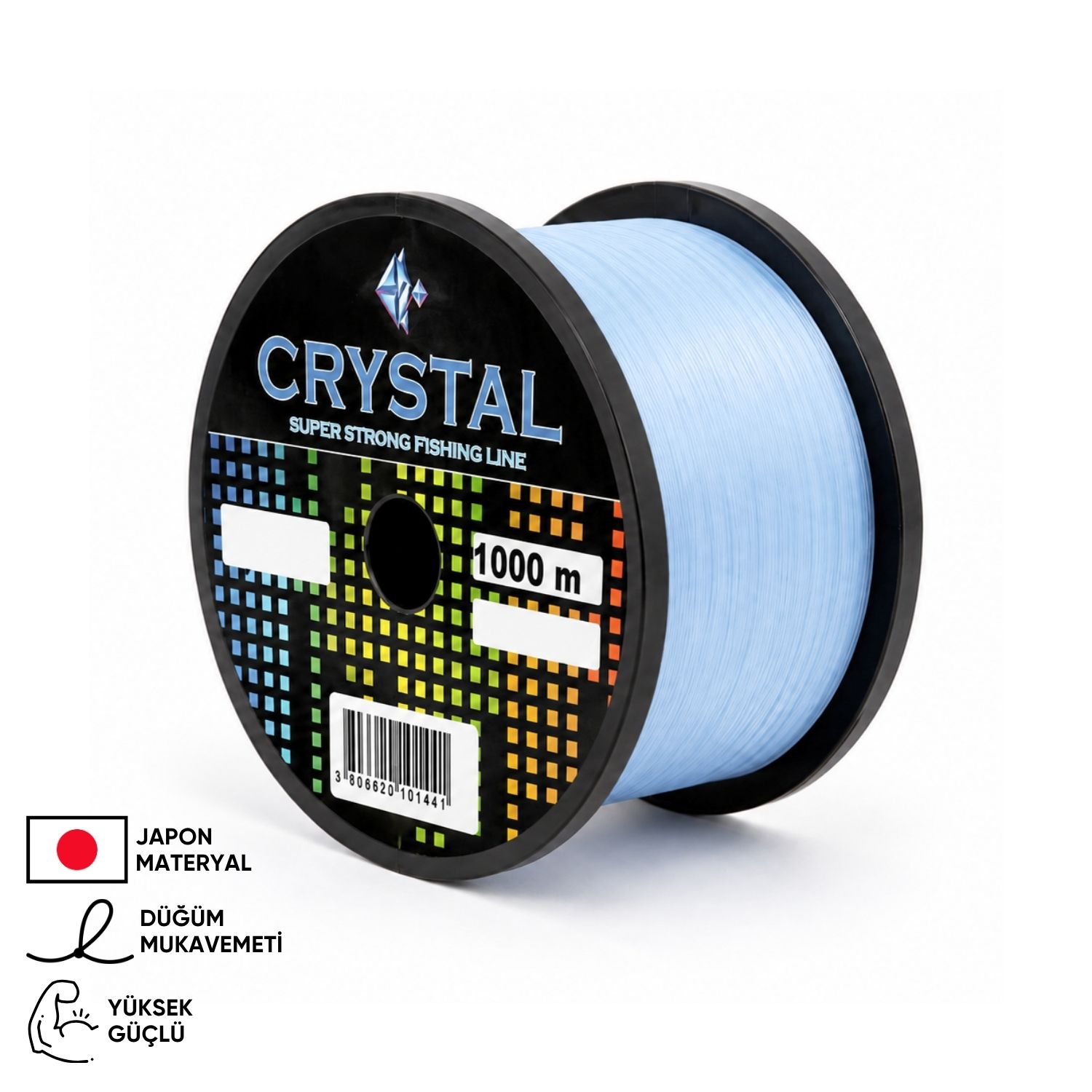 Crystal 1000 MT Bobin Misina – Crystal – Mavi – Ekstra Güçlü – 0,20 MM
