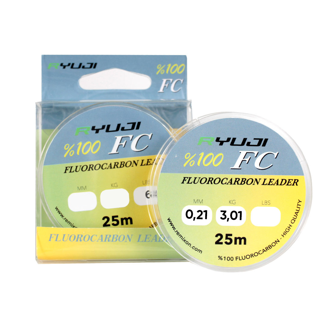 Ryuji Fluorocarbon Lider Misina – Ryuji Leader – 25 mt – 0,21mm