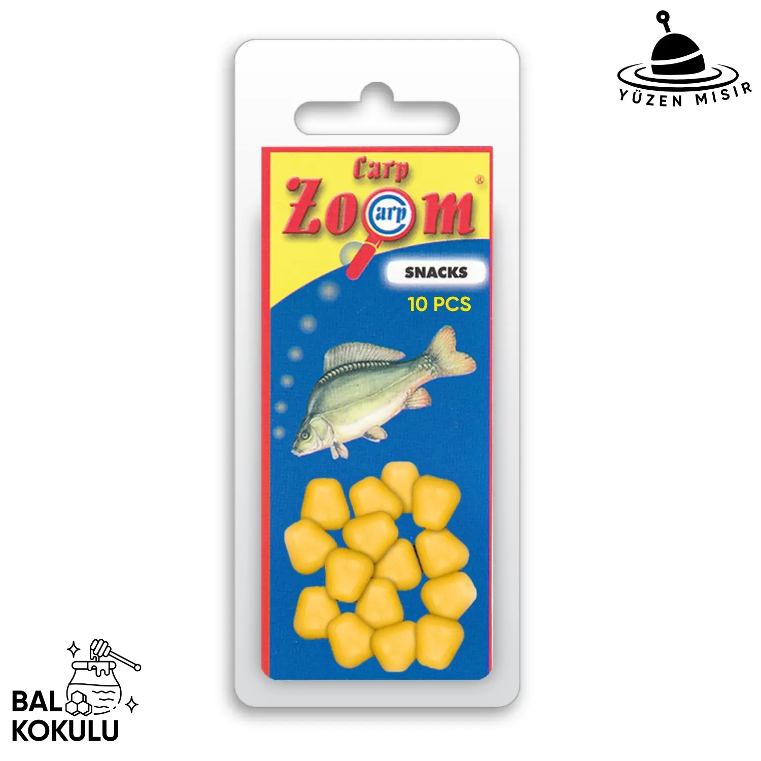 CARPZOOM Yüzen Silikon Mısır Yem – Yüzen Sazan Mısırı – Midi – 10 Adet – Bal Kokulu