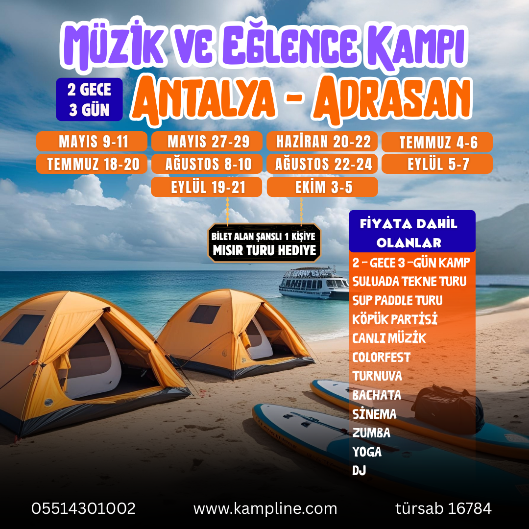 Antalya Adrasan Kampı Erken Rezervasyon